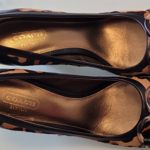 Coach Taffy Cheetah Hair Calf Fashion Pumps Heels Women's Size 7.5 B - Picture 4 of 9
